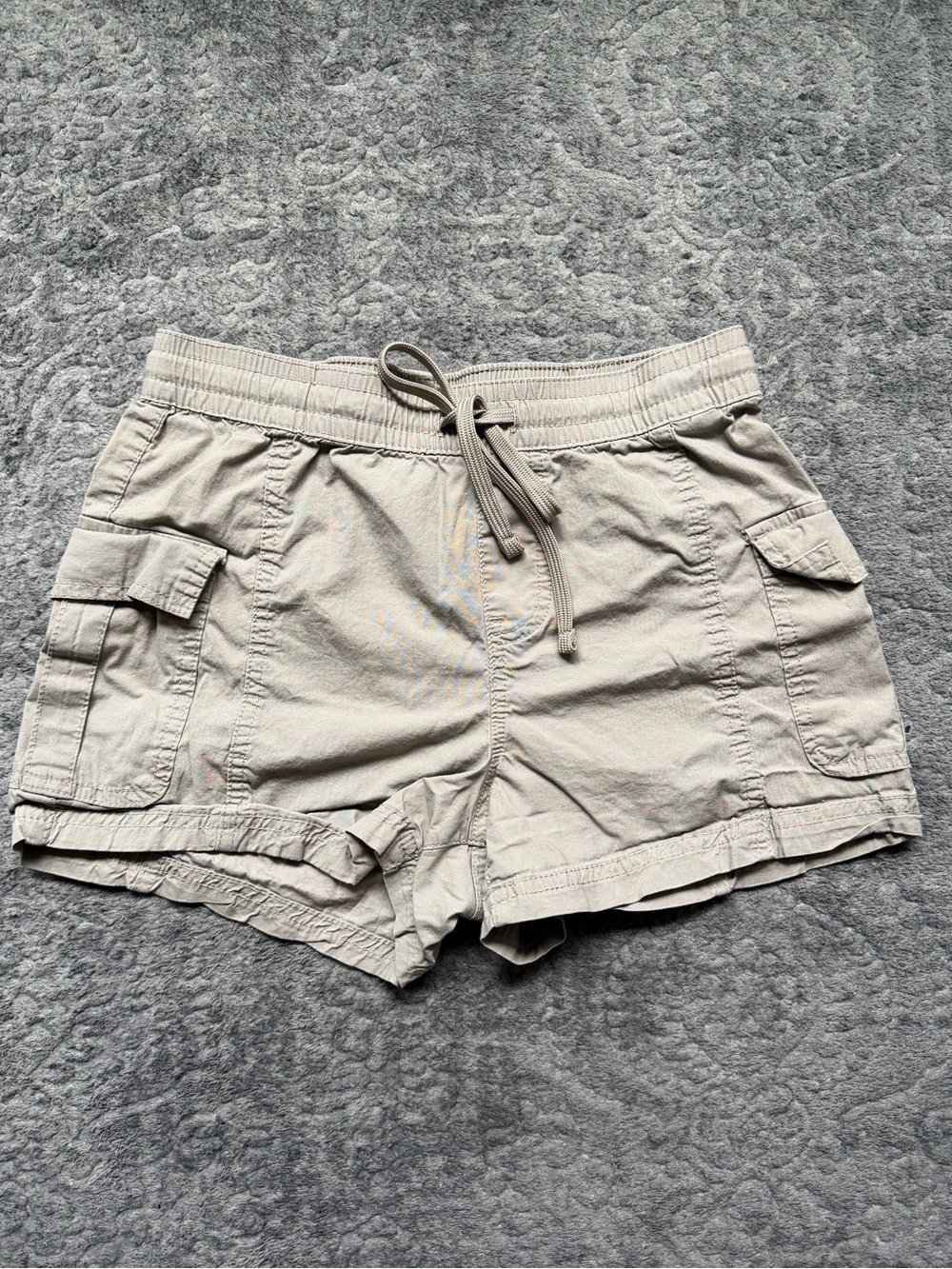 Vanilla Star Women’s Casual Cargo Drawstring Shorts - Beige